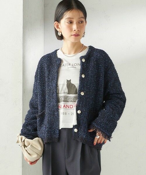 SHIPS / シップス ノーカラージャケット | 《予約》〈手洗い可能〉ミックスカラー ニット ジャケット | 詳細16