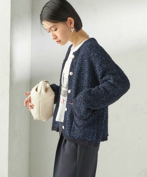 SHIPS / シップス ノーカラージャケット | 《予約》〈手洗い可能〉ミックスカラー ニット ジャケット | 詳細17