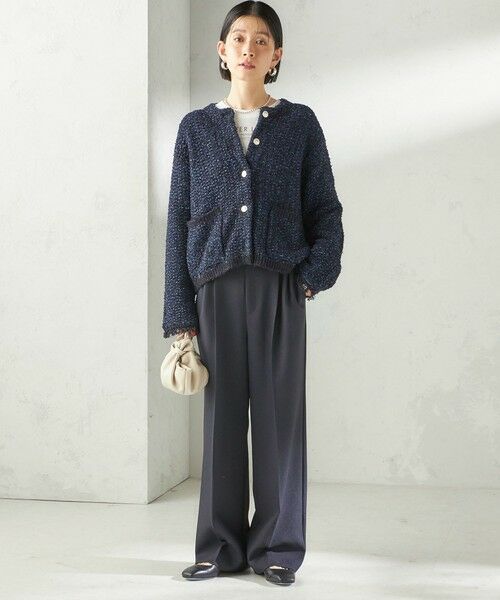 SHIPS / シップス ノーカラージャケット | 《予約》〈手洗い可能〉ミックスカラー ニット ジャケット | 詳細19