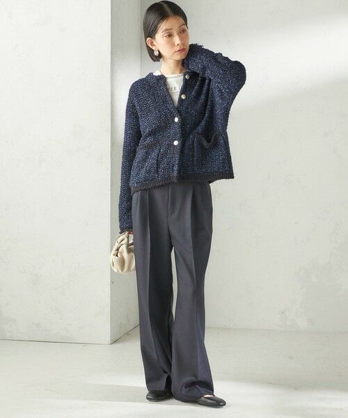 SHIPS / シップス ノーカラージャケット | 《予約》〈手洗い可能〉ミックスカラー ニット ジャケット | 詳細20