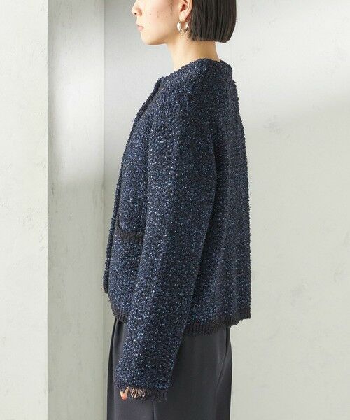 SHIPS / シップス ノーカラージャケット | 《予約》〈手洗い可能〉ミックスカラー ニット ジャケット | 詳細30