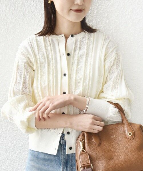 SHIPS / シップス カーディガン・ボレロ | 《予約》【WEB限定】〈手洗い可能〉レース 編み 2WAY カーディガン | 詳細5
