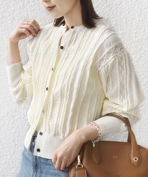 SHIPS / シップス カーディガン・ボレロ | 《予約》【WEB限定】〈手洗い可能〉レース 編み 2WAY カーディガン | 詳細6