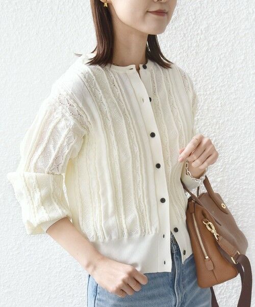 SHIPS / シップス カーディガン・ボレロ | 《予約》【WEB限定】〈手洗い可能〉レース 編み 2WAY カーディガン | 詳細8