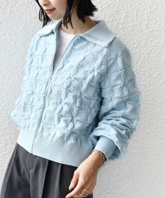 SHIPS / シップス カーディガン・ボレロ | 《予約》【WEB限定】〈手洗い可能〉フラワー ジャカード ジップ カーディガン