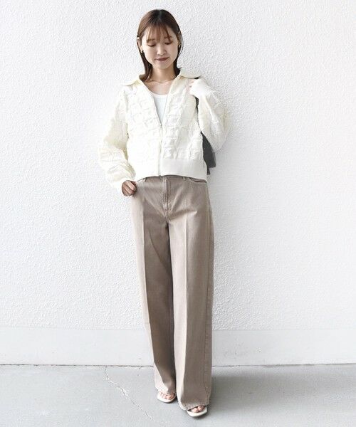 SHIPS / シップス カーディガン・ボレロ | 《予約》【WEB限定】〈手洗い可能〉フラワー ジャカード ジップ カーディガン | 詳細1