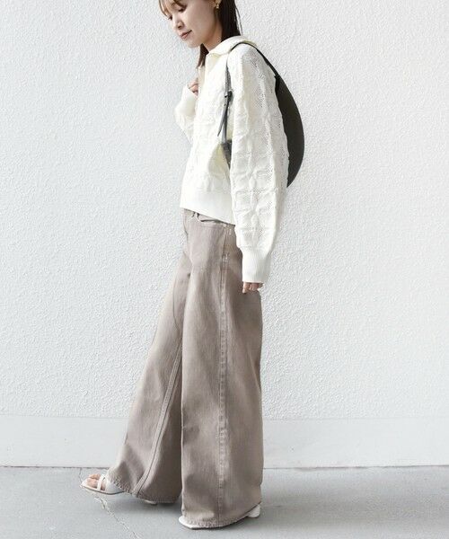 SHIPS / シップス カーディガン・ボレロ | 《予約》【WEB限定】〈手洗い可能〉フラワー ジャカード ジップ カーディガン | 詳細2