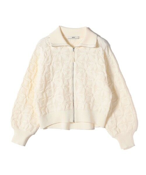 SHIPS / シップス カーディガン・ボレロ | 《予約》【WEB限定】〈手洗い可能〉フラワー ジャカード ジップ カーディガン | 詳細9