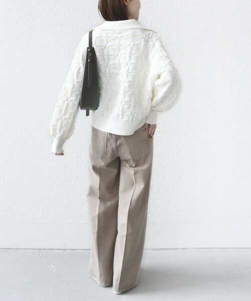 SHIPS / シップス カーディガン・ボレロ | 《予約》【WEB限定】〈手洗い可能〉フラワー ジャカード ジップ カーディガン | 詳細3