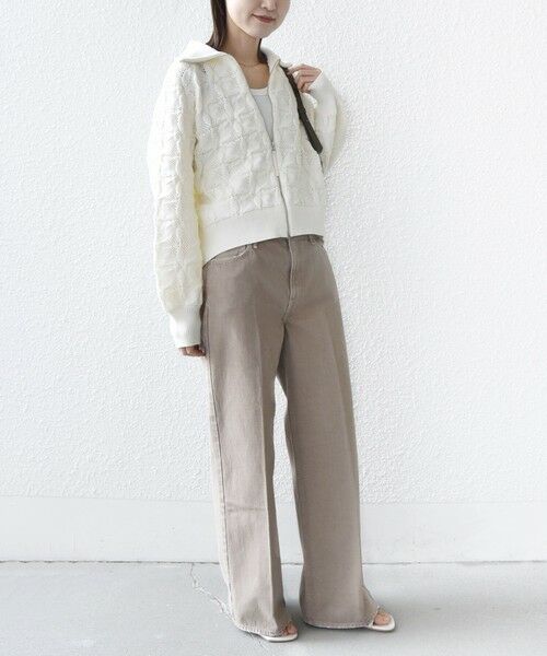 SHIPS / シップス カーディガン・ボレロ | 《予約》【WEB限定】〈手洗い可能〉フラワー ジャカード ジップ カーディガン | 詳細4