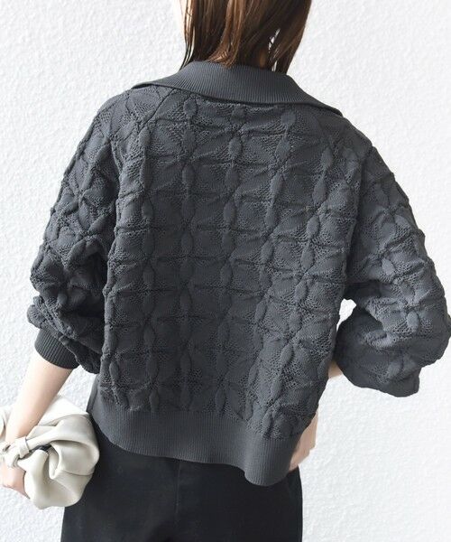 SHIPS / シップス カーディガン・ボレロ | 《予約》【WEB限定】〈手洗い可能〉フラワー ジャカード ジップ カーディガン | 詳細17