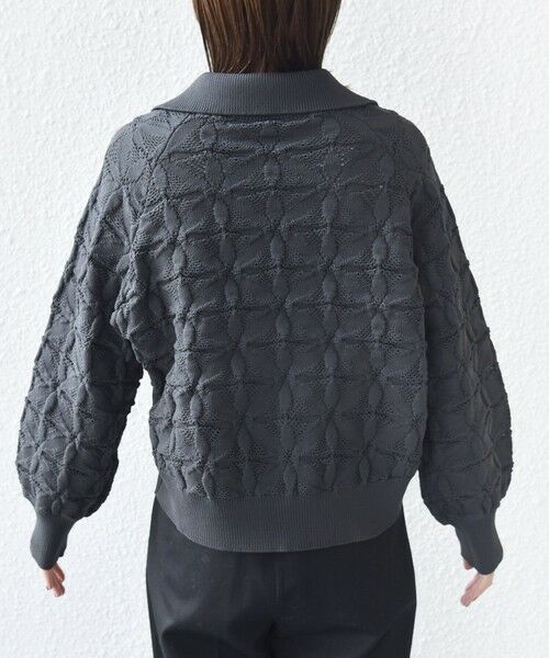 SHIPS / シップス カーディガン・ボレロ | 《予約》【WEB限定】〈手洗い可能〉フラワー ジャカード ジップ カーディガン | 詳細30