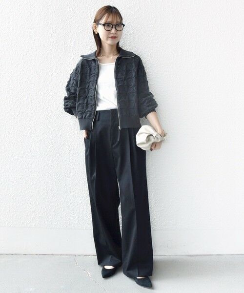 SHIPS / シップス カーディガン・ボレロ | 《予約》【WEB限定】〈手洗い可能〉フラワー ジャカード ジップ カーディガン | 詳細11