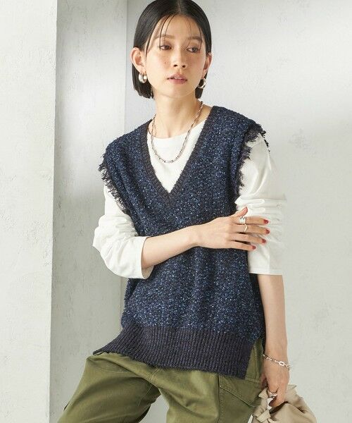 SHIPS / シップス ベスト | 《予約》〈手洗い可能〉ミックスカラー Vネック プルオーバー | 詳細19