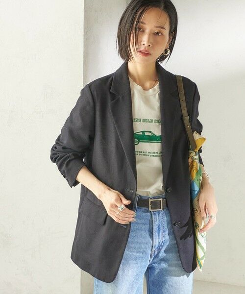 SHIPS / シップス テーラードジャケット | 《予約》〈吸水速乾・手洗い可能〉麻調 ドンゴロス 2釦 ジャケット（ネイビー）