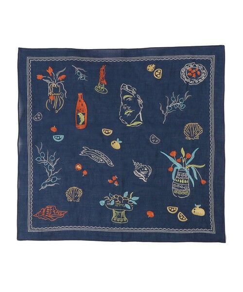 SHIPS / シップス マフラー・ショール・スヌード・ストール | ANATHA:シアー バンダナ スカーフ（ネイビー）