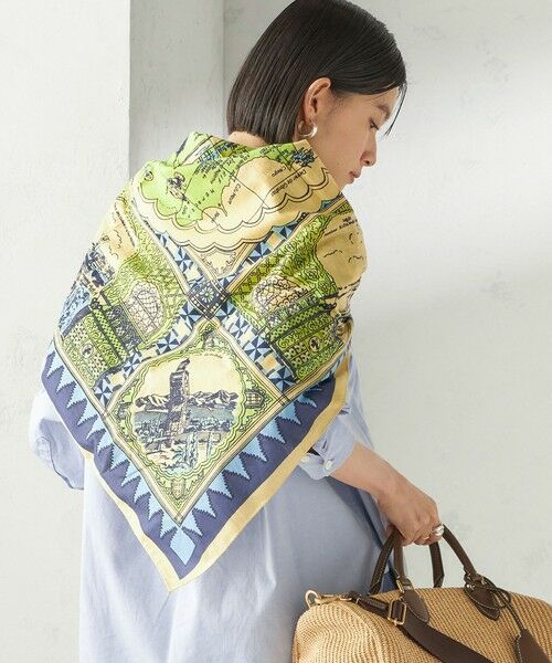SHIPS / シップス バンダナ・スカーフ | 《予約》【SHIPS別注】BINDU: マップ スカーフ 100×100 | 詳細5