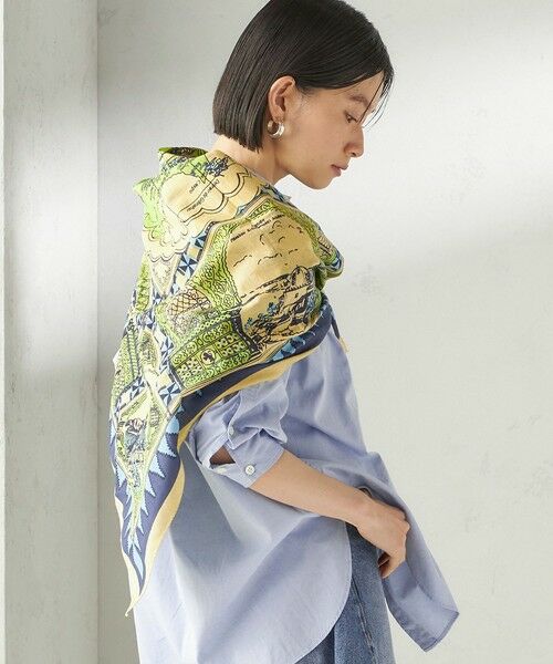 SHIPS / シップス バンダナ・スカーフ | 《予約》【SHIPS別注】BINDU: マップ スカーフ 100×100 | 詳細6