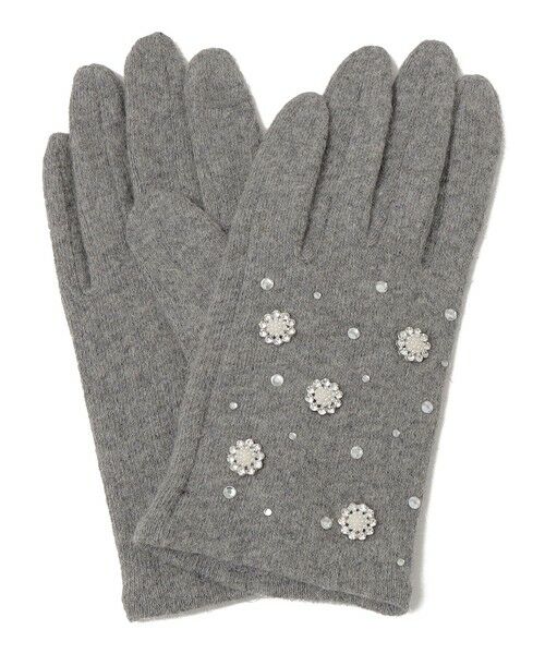 SHIPS / シップス 手袋 | ビジュー グローブ（グレー）