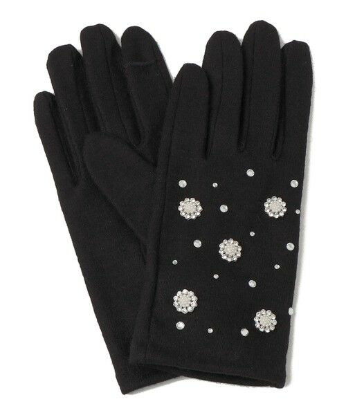 SHIPS / シップス 手袋 | ビジュー グローブ（ブラック）