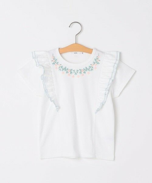 SHIPS / シップス Tシャツ | SHIPS KIDS:80〜90cm / ネックフラワー Tシャツ（オフホワイト）