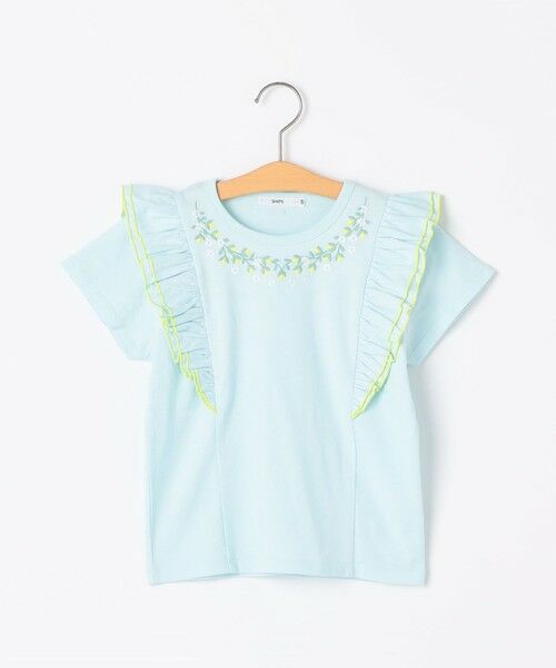 SHIPS / シップス Tシャツ | SHIPS KIDS:80〜90cm / ネックフラワー Tシャツ（ライトブルー）