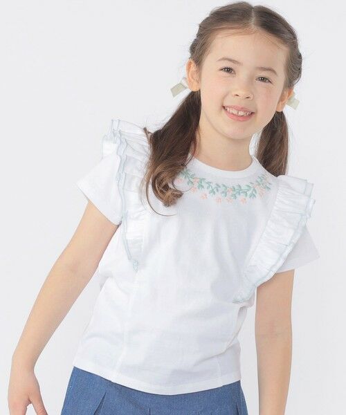 SHIPS / シップス Tシャツ | SHIPS KIDS:100〜130cm / ネックフラワー Tシャツ | 詳細1
