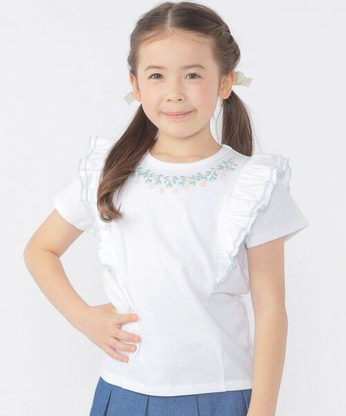 SHIPS / シップス Tシャツ | SHIPS KIDS:100〜130cm / ネックフラワー Tシャツ | 詳細2