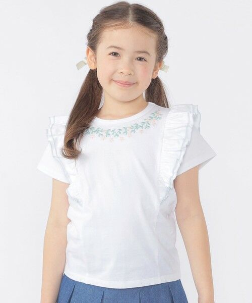SHIPS / シップス Tシャツ | SHIPS KIDS:100〜130cm / ネックフラワー Tシャツ | 詳細3