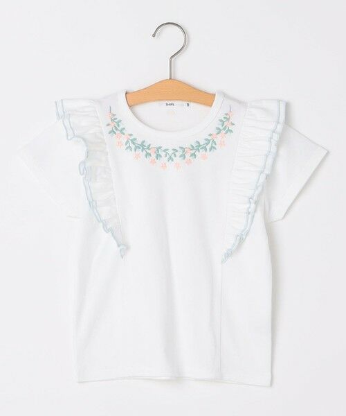 SHIPS / シップス Tシャツ | SHIPS KIDS:140〜150cm / ネックフラワー Tシャツ（オフホワイト）