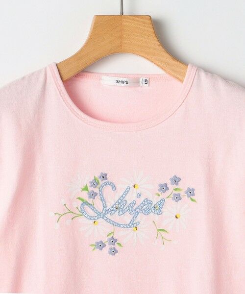 SHIPS / シップス Tシャツ | SHIPS KIDS:80〜90cm / ガーリー エンブロイダリー ロゴ Tシャツ | 詳細4