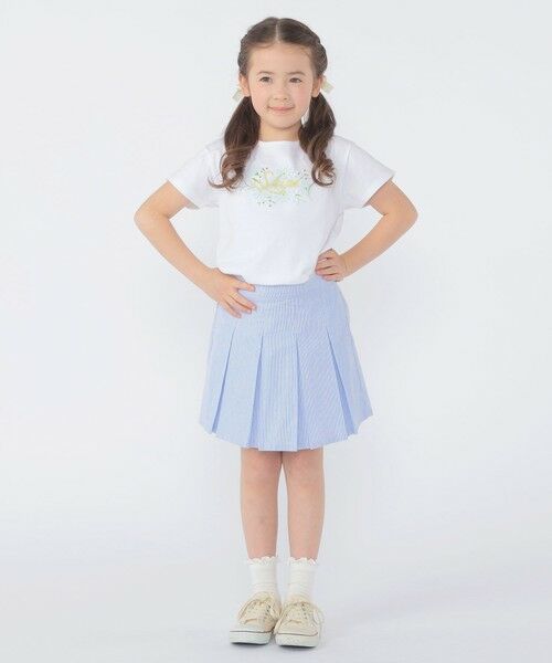 SHIPS / シップス Tシャツ | SHIPS KIDS:100〜130cm / ガーリー エンブロイダリー ロゴ Tシャツ | 詳細4