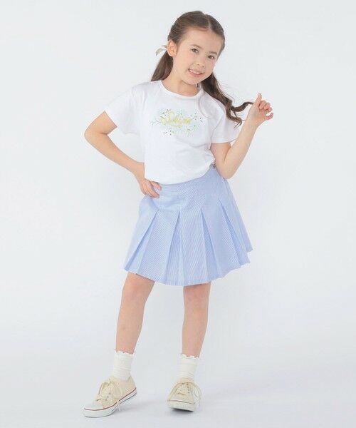 SHIPS / シップス Tシャツ | SHIPS KIDS:100〜130cm / ガーリー エンブロイダリー ロゴ Tシャツ | 詳細5