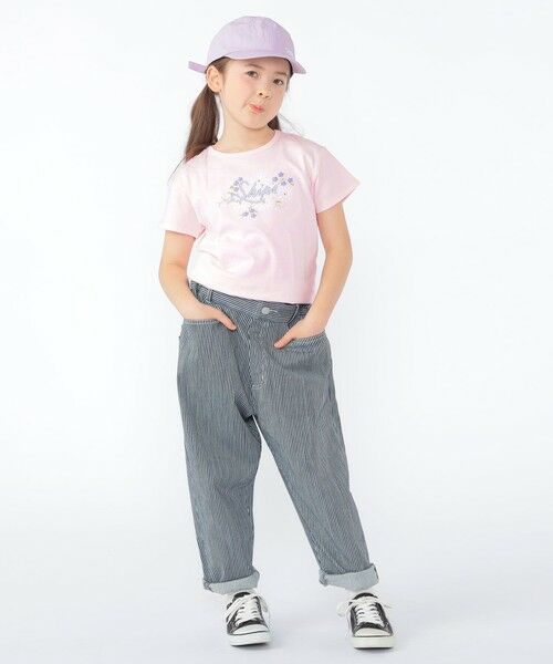 SHIPS / シップス Tシャツ | SHIPS KIDS:100〜130cm / ガーリー エンブロイダリー ロゴ Tシャツ | 詳細17