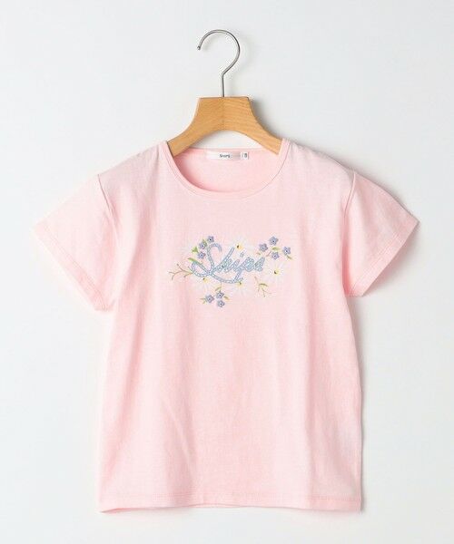 SHIPS / シップス Tシャツ | SHIPS KIDS:100〜130cm / ガーリー エンブロイダリー ロゴ Tシャツ | 詳細18