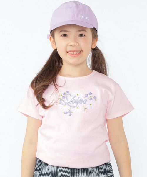SHIPS / シップス Tシャツ | SHIPS KIDS:100〜130cm / ガーリー エンブロイダリー ロゴ Tシャツ | 詳細11