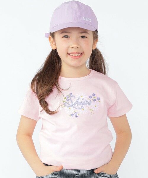 SHIPS / シップス Tシャツ | SHIPS KIDS:100〜130cm / ガーリー エンブロイダリー ロゴ Tシャツ | 詳細12
