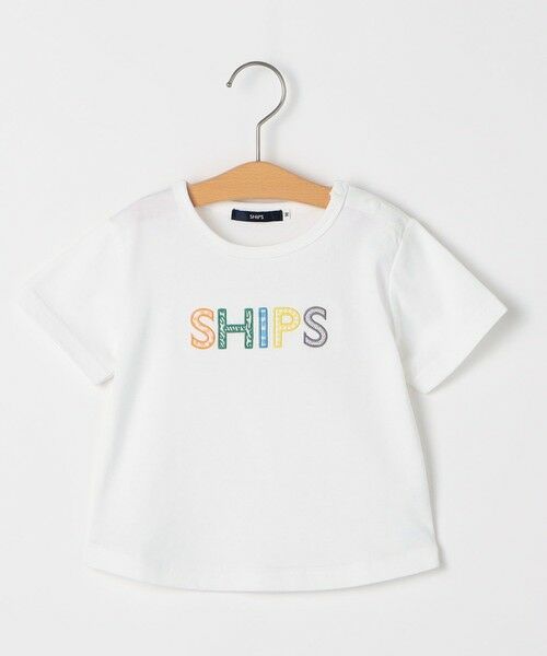 SHIPS / シップス Tシャツ | SHIPS KIDS:80〜90cm / SHIPS 半袖 ロゴ Tシャツ（ホワイト系）