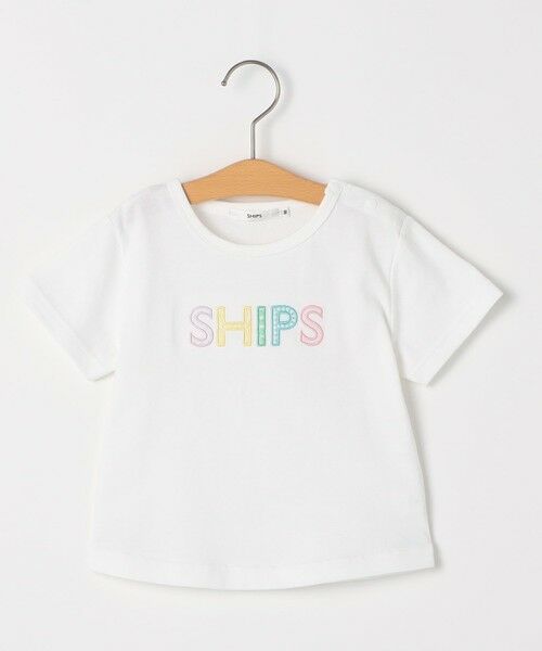 SHIPS / シップス Tシャツ | SHIPS KIDS:80〜90cm / SHIPS 半袖 ロゴ Tシャツ（オフホワイト）
