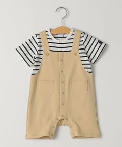 SHIPS / シップス ロンパース | SHIPS KIDS:70〜80cm / フェイク サスペンダー ロンパース