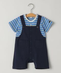 SHIPS / シップス ロンパース | SHIPS KIDS:70〜80cm / フェイク サスペンダー ロンパース