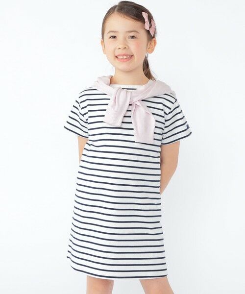 SHIPS / シップス ロング・マキシ丈ワンピース | SHIPS KIDS:100〜130cm / ボーダー ワンピース（ホワイト系）