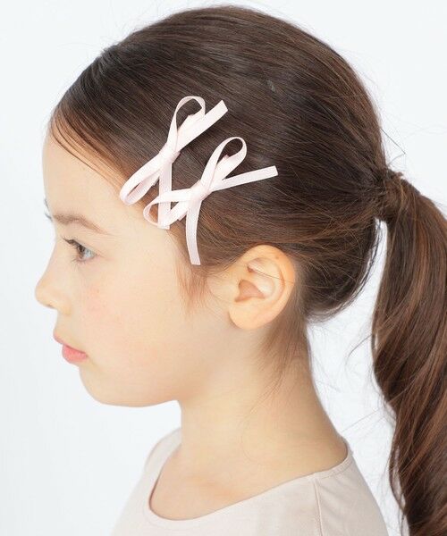 SHIPS / シップス ヘアピン | SHIPS KIDS:サテン リボン デザイン ヘアクリップ 2コセット | 詳細1