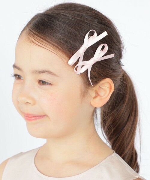 SHIPS / シップス ヘアピン | SHIPS KIDS:サテン リボン デザイン ヘアクリップ 2コセット | 詳細2