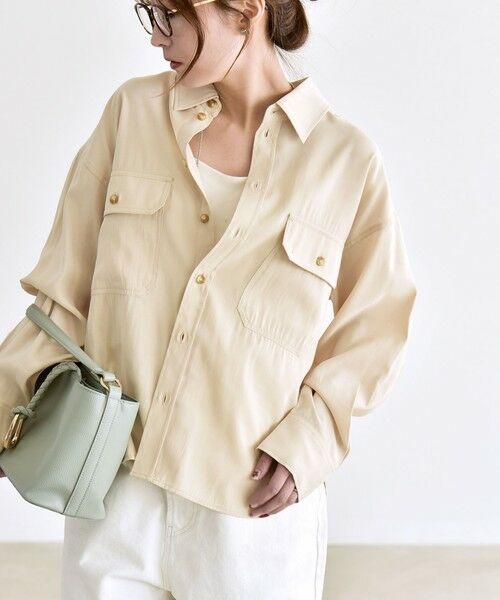 SHIPS / シップス シャツ・ブラウス | 《予約》quaranciel:〈洗濯機可能〉ルーズ ポケット シャツ（ベージュ）