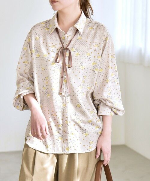SHIPS / シップス シャツ・ブラウス | 《予約》quaranciel:〈洗濯機可能〉ドット フラワープリント リボンタイ シャツ | 詳細3