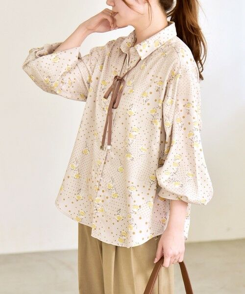 SHIPS / シップス シャツ・ブラウス | 《予約》quaranciel:〈洗濯機可能〉ドット フラワープリント リボンタイ シャツ | 詳細6