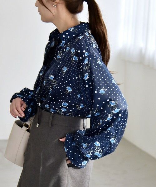 SHIPS / シップス シャツ・ブラウス | 《予約》quaranciel:〈洗濯機可能〉ドット フラワープリント リボンタイ シャツ | 詳細10