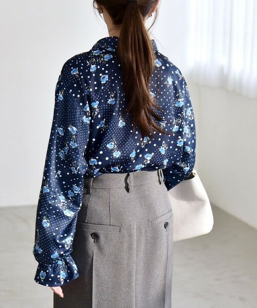 SHIPS / シップス シャツ・ブラウス | 《予約》quaranciel:〈洗濯機可能〉ドット フラワープリント リボンタイ シャツ | 詳細11