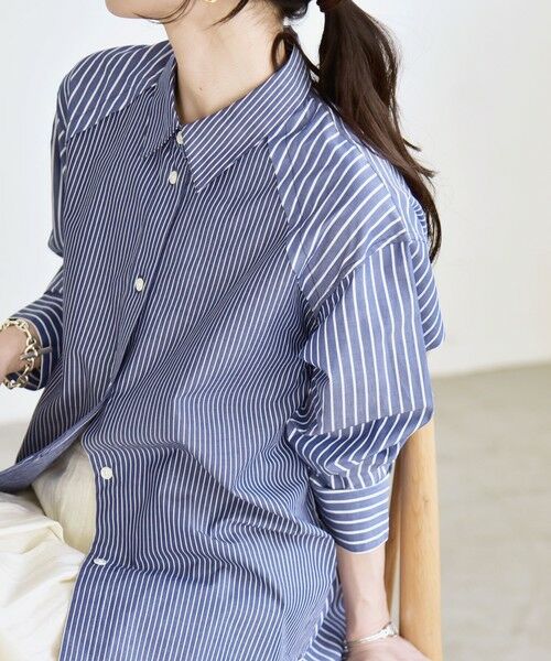 SHIPS / シップス シャツ・ブラウス | 《予約》quaranciel:〈洗濯機可能〉レギュラーカラー ヨーク ルーズ シャツ（ブルー系）